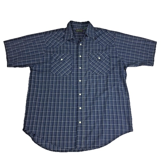 Stone River Adventure Wear Other - Stone River Adventure Wear Mens XLT Blue Plaid Western Pearl Snap Shirt SS